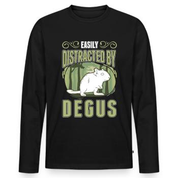 Degu Gift Shrub Rat Forest Degu - Men's Premium Organic Long Sleeve Shirt - black - Front - Nico (187cm)