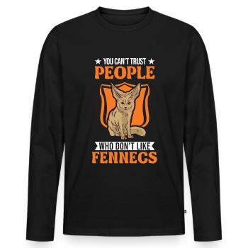 Fennec Gift Desert Fox Fennec - Men's Premium Organic Long Sleeve Shirt - black - Front - Nico (187cm)