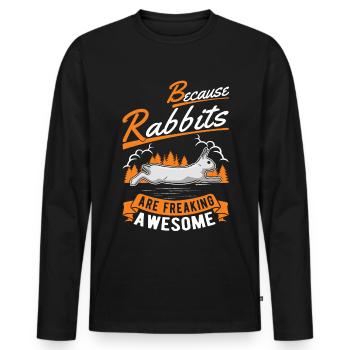 Lapin Cadeau Lapin Lapin Lapin - T-shirt manches longues Premium bio Homme - noir - Devant - Nico (187cm)