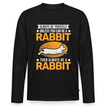Rabbit Rabbit Rabbit - Men's Premium Organic Long Sleeve Shirt - black - Front - Nico (187cm)