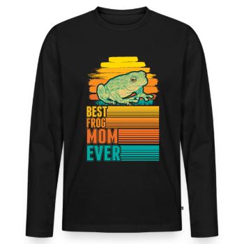 Beste Frosch Mama - Männer Premium Bio Langarmshirt - Schwarz - Vorne - Nico (187cm)