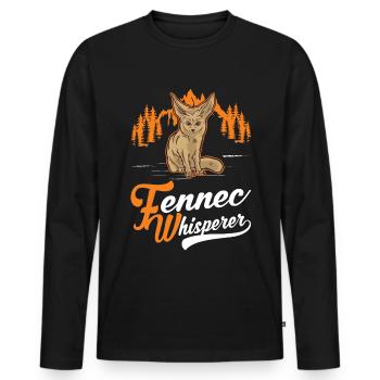 Fennec Whisperer Fennec Renard du désert - T-shirt manches longues Premium bio Homme - noir - Devant - Nico (187cm)
