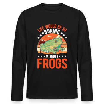Frosch Geschenk Laubfrosch - Männer Premium Bio Langarmshirt - Schwarz - Vorne - Nico (187cm)