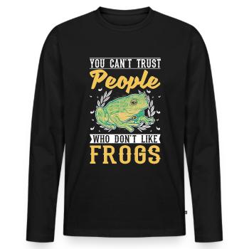 Frog Gift Tree Frog - Men's Premium Organic Long Sleeve Shirt - black - Front - Nico (187cm)