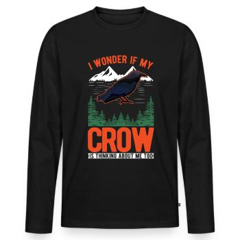 Crow Crow Crow Raven - Men's Premium Organic Long Sleeve Shirt - black - Front - Nico (187cm)