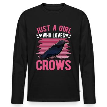 Corbeau Corbeau Corbeau - T-shirt manches longues Premium bio Homme - noir - Devant - Nico (187cm)