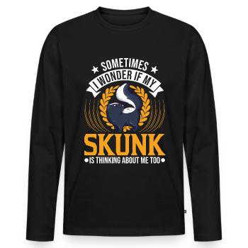 Cadeau Skunk - T-shirt manches longues Premium bio Homme - noir - Devant - Nico (187cm)