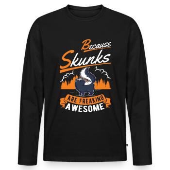 Parce que les mouffettes sont des mouffettes géniales - T-shirt manches longues Premium bio Homme - noir - Devant - Nico (187cm)