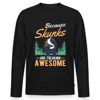 Parce que les mouffettes sont des mouffettes géniales - T-shirt manches longues Premium bio Homme - noir - Devant - Nico (187cm)