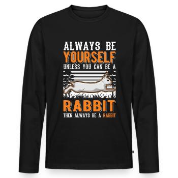 Kaninchen Häschen Hase Kaninchen - Männer Premium Bio Langarmshirt - Schwarz - Vorne - Nico (187cm)
