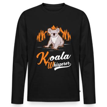 Koala Whisperer Koala Bear - Men's Premium Organic Long Sleeve Shirt - black - Front - Nico (187cm)