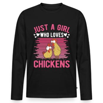 Chicken Girl Farmer Chicken Farmer - Men's Premium Organic Long Sleeve Shirt - black - Front - Nico (187cm)