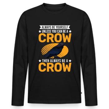 Crow Raven Crow Crow Husbandry Crow Breeder - Men's Premium Organic Long Sleeve Shirt - black - Front - Nico (187cm)