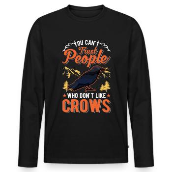 Crow Raven Crow Crow Husbandry Crow Breeder - Men's Premium Organic Long Sleeve Shirt - black - Front - Nico (187cm)