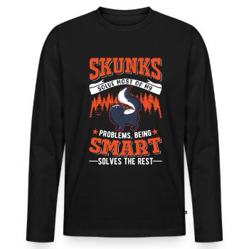 Stinktier Liebhaber - Männer Premium Bio Langarmshirt - Schwarz - Vorne - Nico (187cm)
