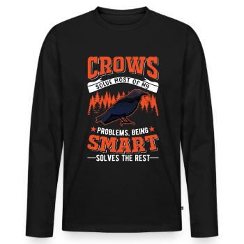 Crow Raven Crow Crow Husbandry Crow Breeder - Men's Premium Organic Long Sleeve Shirt - black - Front - Nico (187cm)