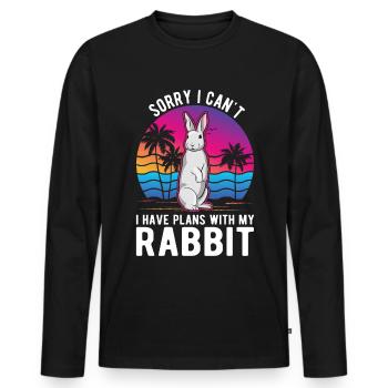 Lapin Lapin Lapin Lapin - T-shirt manches longues Premium bio Homme - noir - Devant - Nico (187cm)