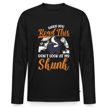 Stinktier Liebhaber - Männer Premium Bio Langarmshirt - Schwarz - Vorne - Nico (187cm)
