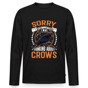 Crow Raven Crow Crow Husbandry Crow Breeder - Men's Premium Organic Long Sleeve Shirt - black - Front - Nico (187cm)