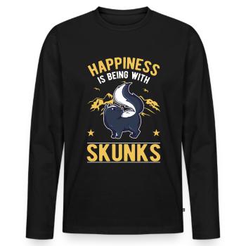 Stinktier Glück - Männer Premium Bio Langarmshirt - Schwarz - Vorne - Nico (187cm)