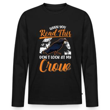 Crow Raven Crow Crow Husbandry Crow Breeder - Men's Premium Organic Long Sleeve Shirt - black - Front - Nico (187cm)