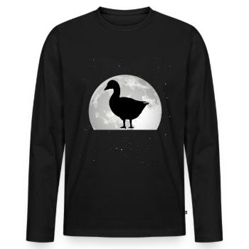 Geese Moon Goose breeder Goose goose - Men's Premium Organic Long Sleeve Shirt - black - Front - Nico (187cm)