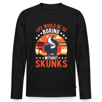 Cadeau Skunk - T-shirt manches longues Premium bio Homme - noir - Devant - Nico (187cm)