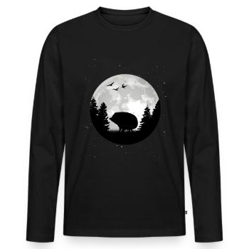 Hedgehog Moon Spine Ligel - Men's Premium Organic Long Sleeve Shirt - black - Front - Nico (187cm)