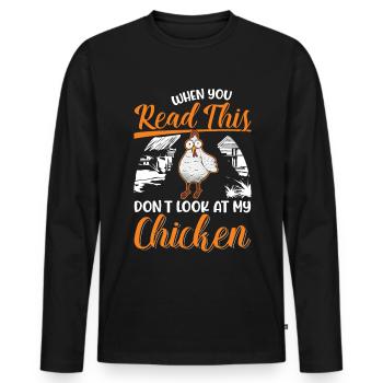 Hühner Hühnerzucht Hühnchen Landwirt - Männer Premium Bio Langarmshirt - Schwarz - Vorne - Nico (187cm)