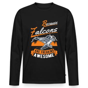Because Falcons are freaking awesome Falke - Men's Premium Organic Long Sleeve Shirt - black - Front - Nico (187cm)
