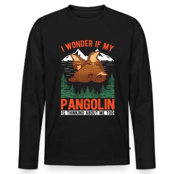 Pangolin Cadeau Pangolin - T-shirt manches longues Premium bio Homme - noir - Devant - Nico (187cm)
