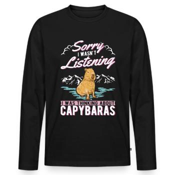Capybara Gift Capibara capybara - Men's Premium Organic Long Sleeve Shirt - black - Front - Nico (187cm)