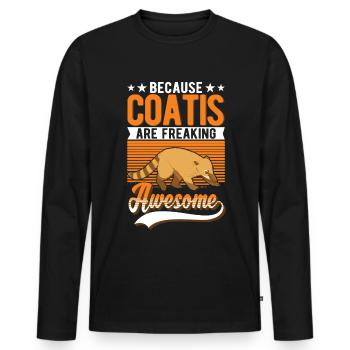 Coati Cadeau Proboscis Coati - T-shirt manches longues Premium bio Homme - noir - Devant - Nico (187cm)