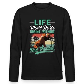 Red Panda Gift Cat Bear Red Panda - Men's Premium Organic Long Sleeve Shirt - black - Front - Nico (187cm)
