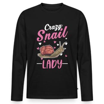 Verrückte Schnecken Frau - Männer Premium Bio Langarmshirt - Schwarz - Vorne - Nico (187cm)
