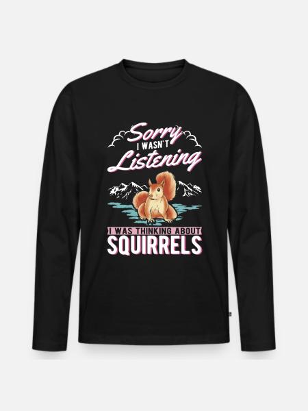 Eichhörnchen Geschenk Grauhörnchen Squirrel - Männer Premium Bio Langarmshirt - Schwarz