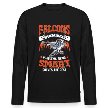 Falke Falkner Turmfalke Falknerei Falkner - Männer Premium Bio Langarmshirt - Schwarz - Vorne - Nico (187cm)