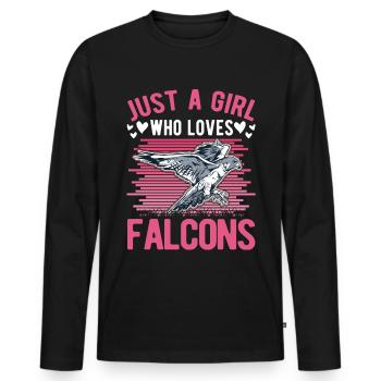 Falconry Girl Falconer Falconry Falconry - Men's Premium Organic Long Sleeve Shirt - black - Front - Nico (187cm)