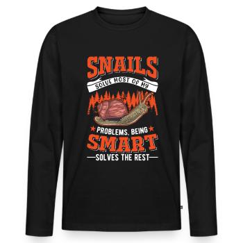 Snail Gift Vineyard Snail - Men's Premium Organic Long Sleeve Shirt - black - Front - Nico (187cm)