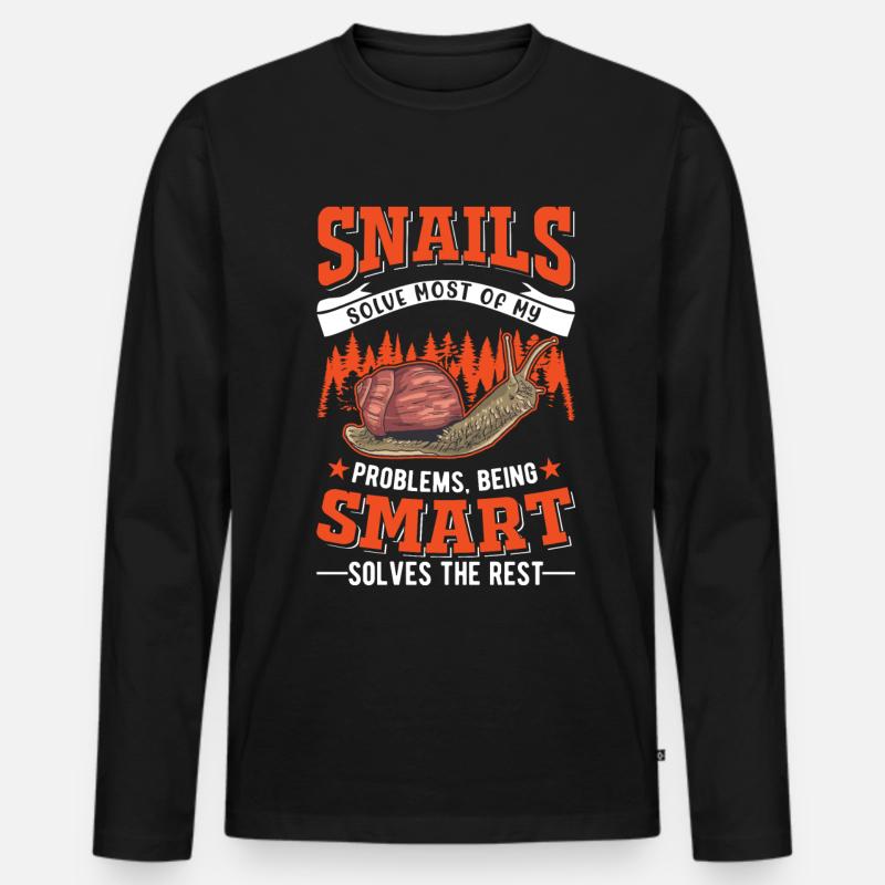 Schnecke Geschenk Weinbergschnecke - Männer Premium Bio Langarmshirt - Schwarz