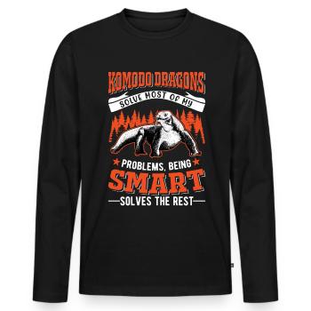 Komodowaran Komodo Dragon Waran - Männer Premium Bio Langarmshirt - Schwarz - Vorne - Nico (187cm)