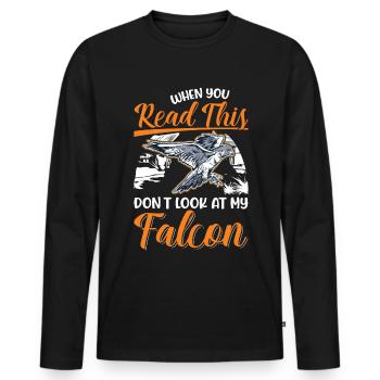 Falke Falkner Turmfalke Falknerei Falkner - Männer Premium Bio Langarmshirt - Schwarz - Vorne - Nico (187cm)
