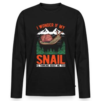 Snail Gift Vineyard Snail - Men's Premium Organic Long Sleeve Shirt - black - Front - Nico (187cm)