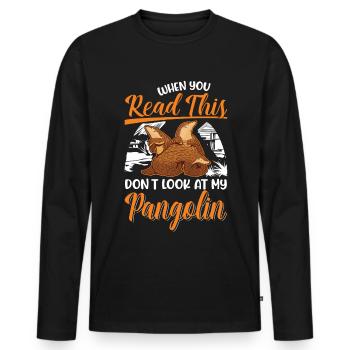 Pangolin Cadeau Pangolin - T-shirt manches longues Premium bio Homme - noir - Devant - Nico (187cm)