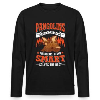 Pangolin Cadeau Pangolin - T-shirt manches longues Premium bio Homme - noir - Devant - Nico (187cm)