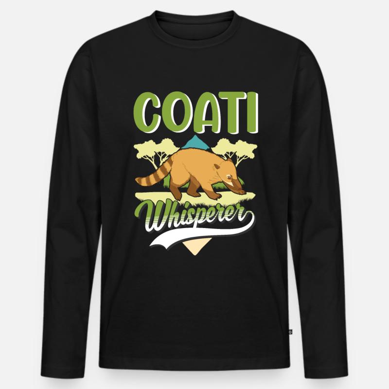 Nasenbär Flüsterer Rüsselbär Coati - Männer Premium Bio Langarmshirt - Schwarz