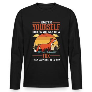 Always be yourself Fox Fuchs - Men's Premium Organic Long Sleeve Shirt - black - Front - Nico (187cm)