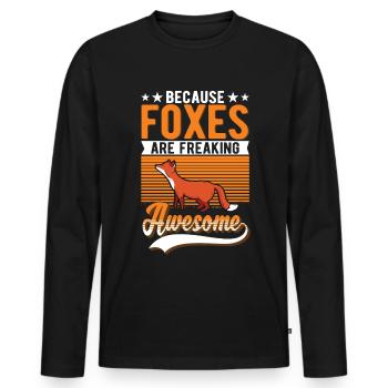 Because Foxes are freaking awesome Fuchs - Men's Premium Organic Long Sleeve Shirt - black - Front - Nico (187cm)