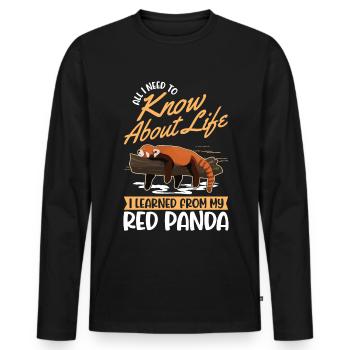 Red Panda Gift Cat Bear Red Panda - Men's Premium Organic Long Sleeve Shirt - black - Front - Nico (187cm)