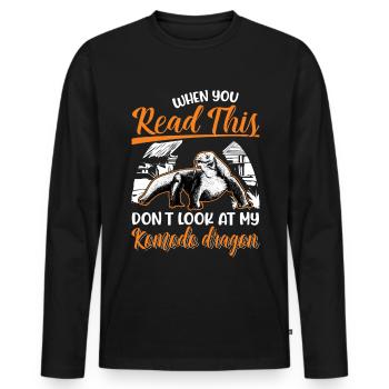 Komodowaran Waran Komododrache - Männer Premium Bio Langarmshirt - Schwarz - Vorne - Nico (187cm)